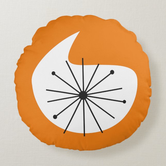 Rundfyllning av atomåldern Starburst ANPASSNINGSBA Rund Kudde (Framsidan)