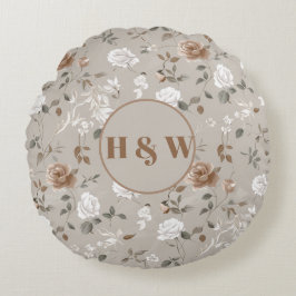 Rundfyllning av elegant vid Ro och vinet Mönster Rund Kudde