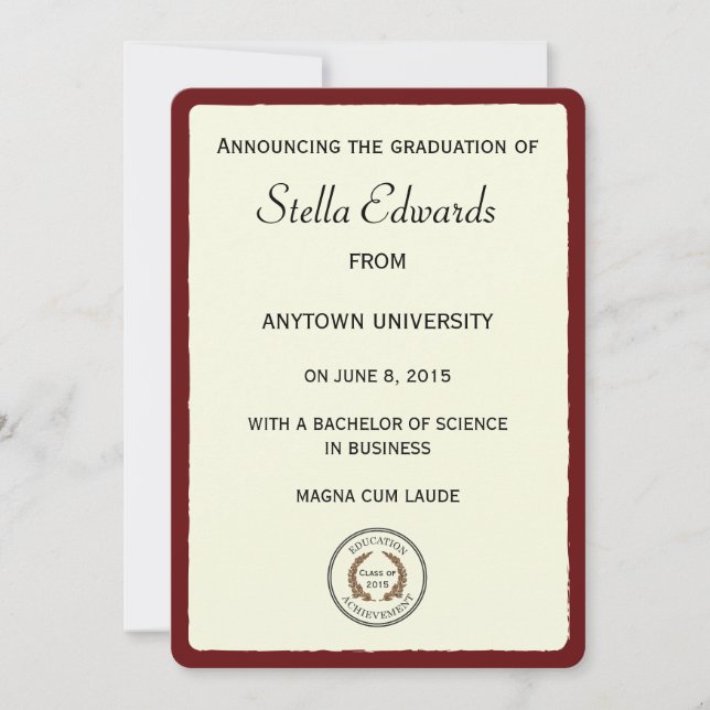 Rundhörnen i Red Classic Studenten Meddelande (Framsida)