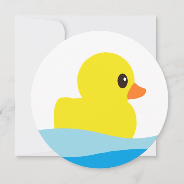 Rundinbjudan till Rubber Ducky Inbjudningar (Framsida)