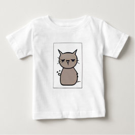 "Rundjordad brun-Grått-katt Tecknad Emoticon Burp T Shirt