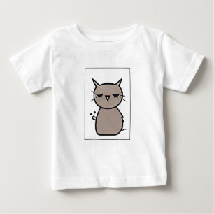 "Rundjordad brun-Grått-katt Tecknad Emoticon Burp T Shirt