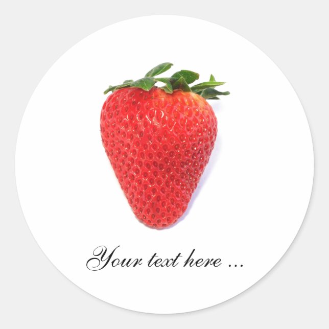 Rundklister med jordgubbsbär runt klistermärke (Framsida)