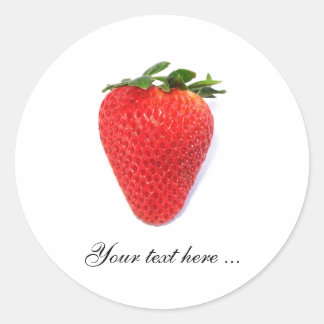 Rundklister med jordgubbsbär runt klistermärke