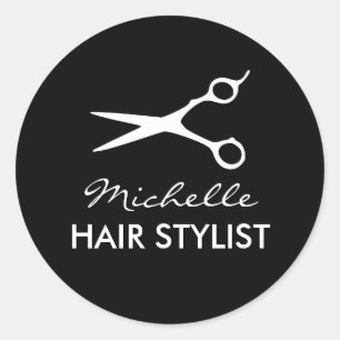 Rundklistermärken för hårstylist runt klistermärke