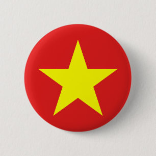 Rundknapp för Vietnam-Flagga Knapp