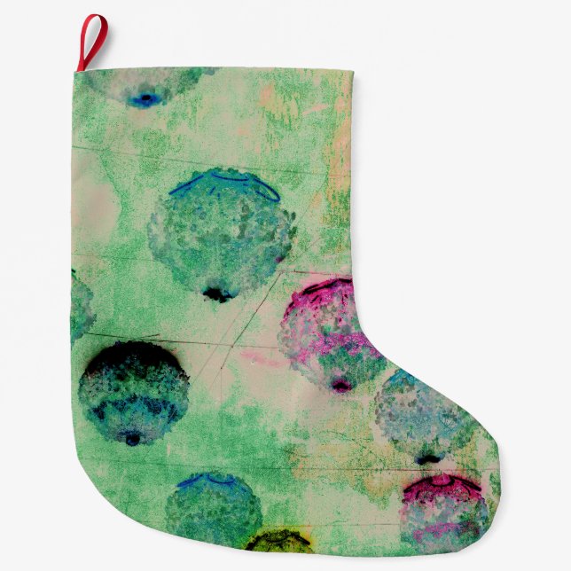 Rundpenseldrag för lera, rosa, digitala konst stor julstrumpa (Framsidan)