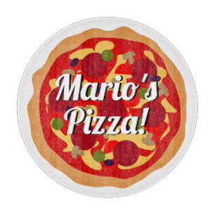 Rundpepperoni pizza italiensk anpassningsbar glas