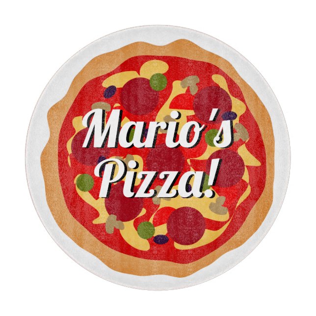 Rundpepperoni pizza italiensk anpassningsbar glas (Framsidan)