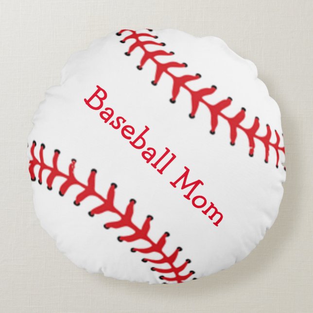 Rundpillow i Baseball Mamma Rund Kudde (Framsidan)