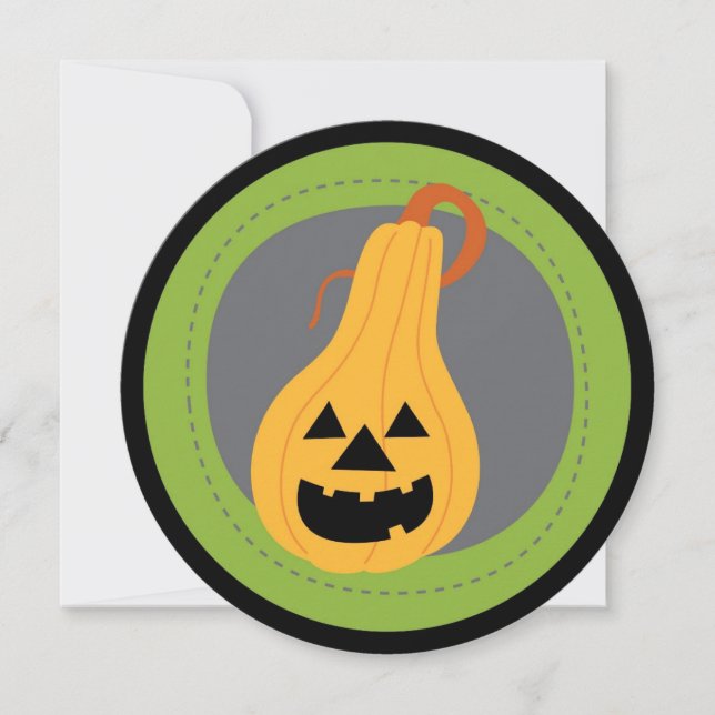 Rundpumpade Halloween-inbjudningar Inbjudningar (Framsida)