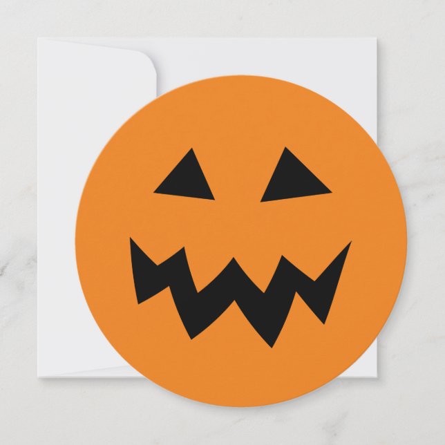 Rundpumpkin Halloween Födelsedagsfest inbjudan (Framsida)