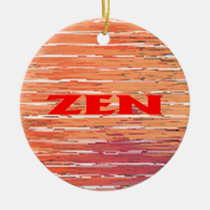 Rundröd zen, rund keramisk ornament