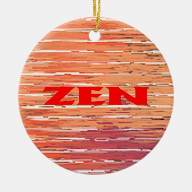 Rundröd zen, rund keramisk ornament (Framsidan)
