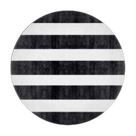 RUNDSKIVOR GLAS Chic Black White Rand