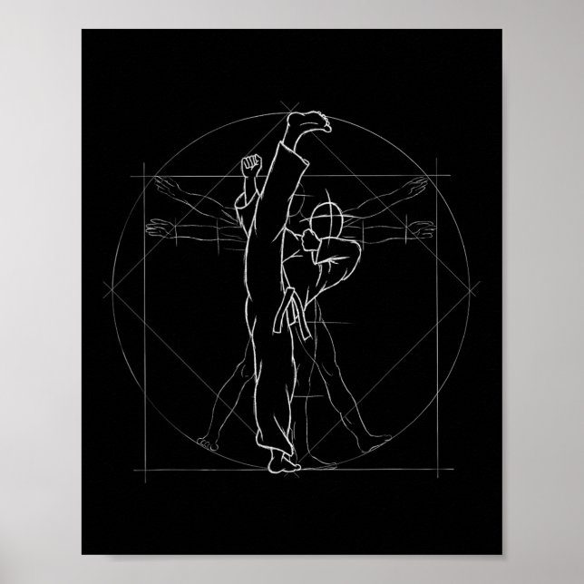 Rundspark Kickboxning Kung Fu Mma Tae-kwon-do Poster (Framsidan)