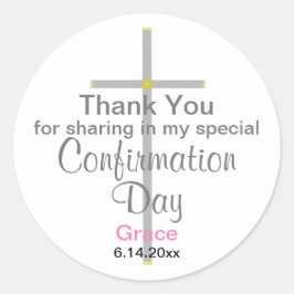 Rundstreck för bekräftelsemeddelande Tack Runt Klistermärke