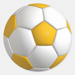 Rundstreck för fotbollsspelare i gulten runt klistermärke