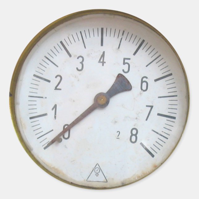 Rundtrycksmätare Dialspärrar Runt Klistermärke (Framsida)