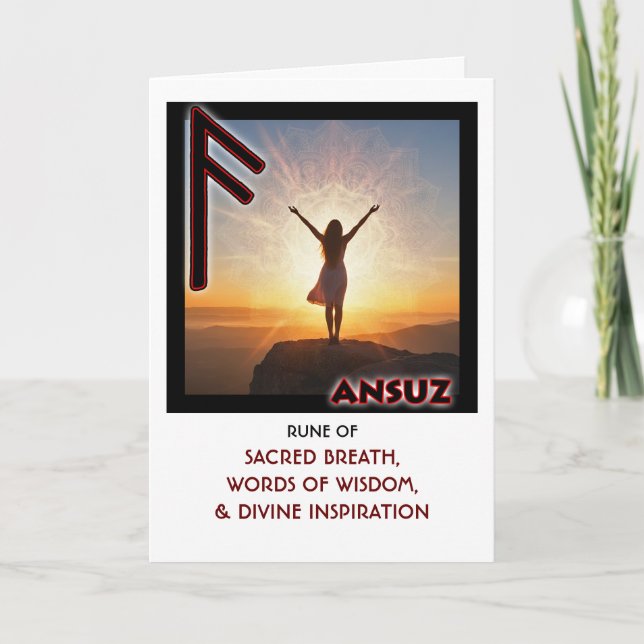 Rune Ansuz - Gudomlig Inspiration Kort (Framsida)