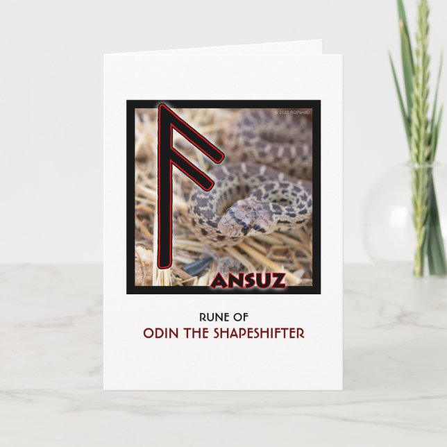 Rune Ansuz - Odin the Shapeshifter - Snake Kort (Framsida)
