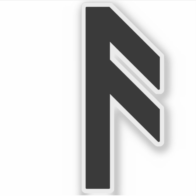 Rune Ansuz (svart) Klistermärken (Framsida)