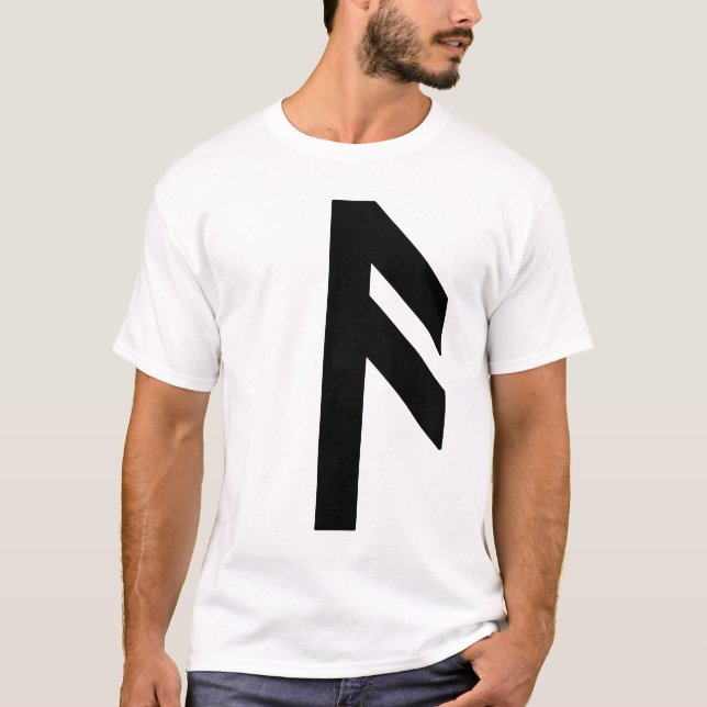 Rune Ansuz (svart) T Shirt (Framsida)