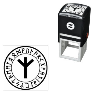 Rune Circle [15] Algiz] Self-Inking Frimärke Självfärgande Stämpel