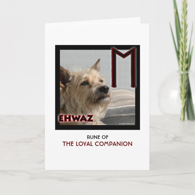 Rune Ehwaz - Loyal Assion - Faithful Hund Kort (Framsida)