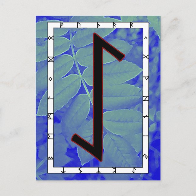 Rune Eihwaz – Centrerad Uthållighet Postkort Vykort (Framsida)