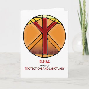 Rune Elhaz - Protection & Sanctuary - Art nouveau Kort