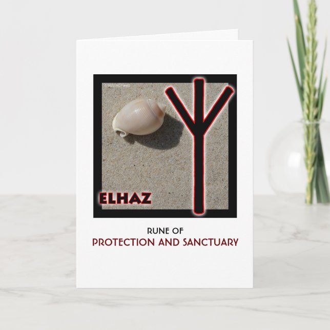 Rune Elhaz - Protection & Sanctuary - Snäcka Kort (Framsida)