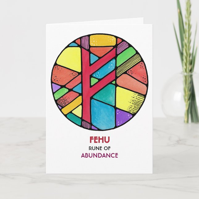 Rune Fehu - Abundance - Art nouveau Kort (Framsida)