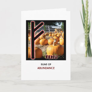 Rune Fehu - Abundance - Pumpkins Kort