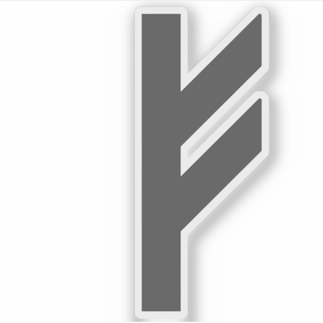 Rune Fehu (grått) Klistermärken (Framsida)