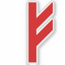 Rune Fehu (röd) Klistermärken