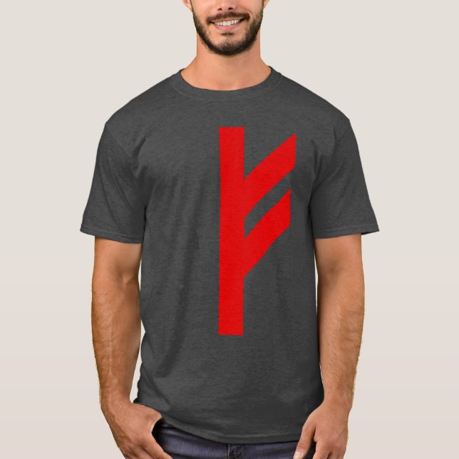 Rune Fehu (röd) T Shirt (Framsida)