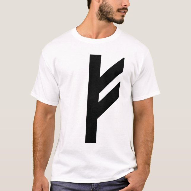 Rune Fehu (svart) T Shirt (Framsida)