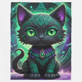 Rune Grönt Cat Fleece Blanket