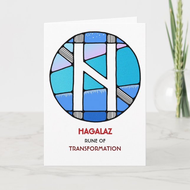 Rune Hagalaz - Transformation - Art nouveau Kort (Framsida)