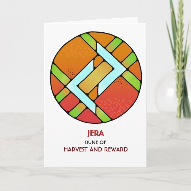 Rune Jera - Harvest & Reward - Art nouveau Kort (Framsida)