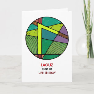 Rune Laguz - Life Energy - Art nouveau Kort