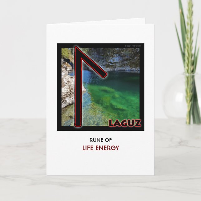 Rune Laguz - Life Energy - Vatten Kort (Framsida)