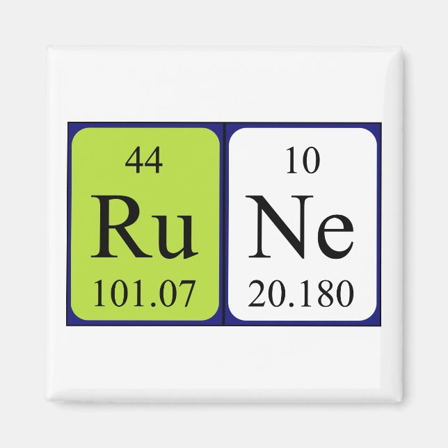 Rune periodisk bord namn magnet (Framsidan)