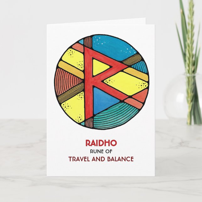 Rune Raidho - Travel & Balance - Art nouveau Kort (Framsida)