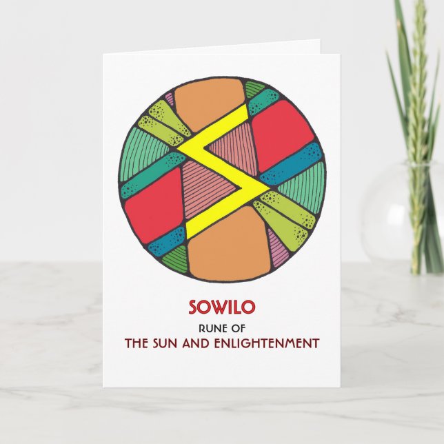 Rune Sowilo - Sol & Enlightenment - Art nouveau Kort (Framsida)