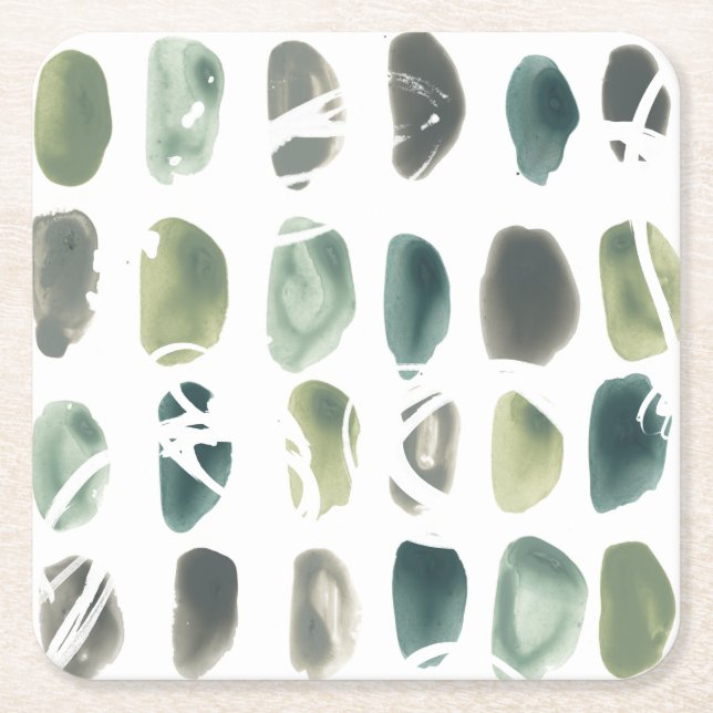 Rune Stone - Grönt Underlägg Papper Kvadrat (Framsidan)