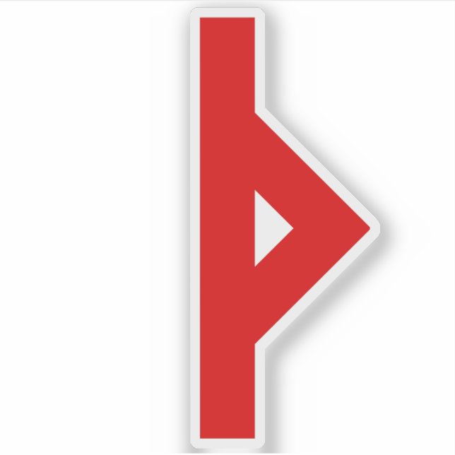 Rune Thurisaz (röd) Klistermärken (Framsida)