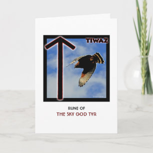 Rune Tiwaz - Himlar Gud Tyr - Hawk Kort