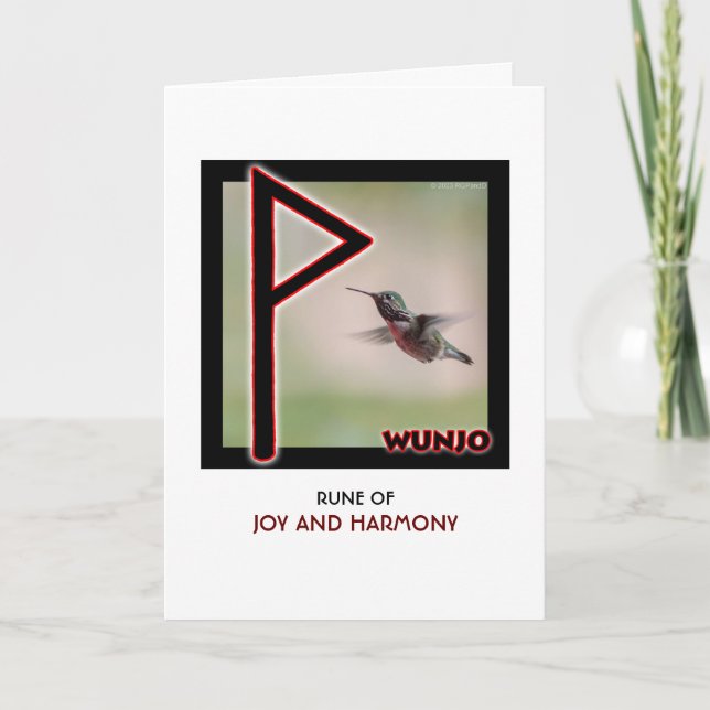 Rune Wunjo - Joy & Harmony - Hummingbird Kort (Framsida)